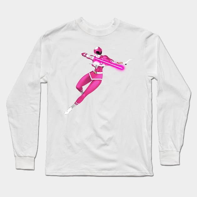 Pink Ranger- Mighty Morphin Power Rangers Long Sleeve T-Shirt by CoolDojoBro